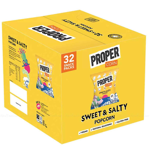 Proper Corn Popcorn Sweet & Salty Mixed Case Crisp Vegan Chips Snack Pack 32x14g