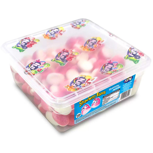 Fini Strawberry Kisses Tub Kids Party Bag Candy Gummy Jellies Sweets Pack of 1kg