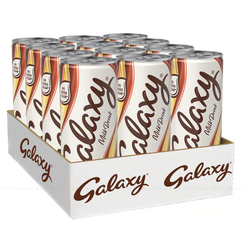 Galaxy Chocolate Milk Drink Smooth Creamy Flavour No Sugar Cans Pack 12 x 250ml