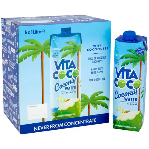 Vita Coco Natural The Original Coconut Water Never from Concentrate Pack 6 x 1L