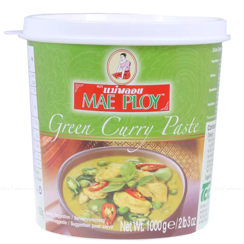 Mae Ploy Thai Green Curry Paste Chilli Lemongrass Garlic Galangal Shrimp Pack1kg
