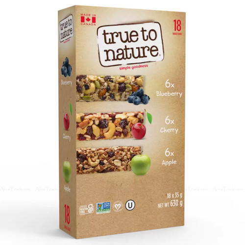 True to Nature Snack Bars Simple Goodness Blueberry Cherry Apple Pack 18 x 35g