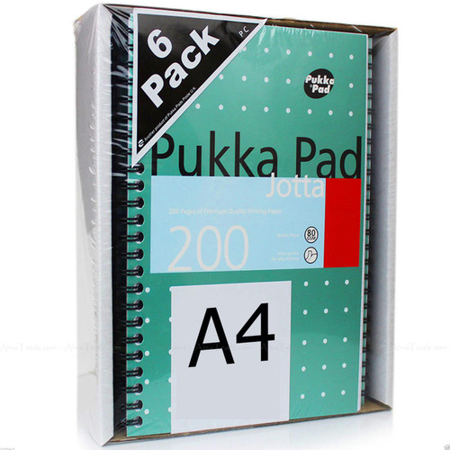 Pukka Pad Metallic Jotta A4Note Wire Bound Perforat Ruled 80gsm Pack 6 Notebooks