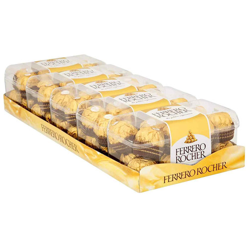 Ferrero Rocher Hazelnut Chocolate Milk Crisp Wafer T16 Gift Box Pack of 5 x 200g