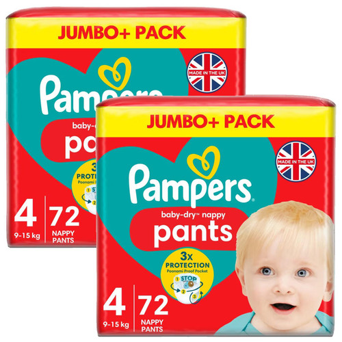 Pampers Baby Dry Nappy Size4 Diaper Protect Pants 9-15kg Jumbo+Pack 2x72 Nappies Pampers Baby Dry Nappy Size4 Diaper Protect Pants 9-15kg Jumbo+Pack 2x72 Nappies