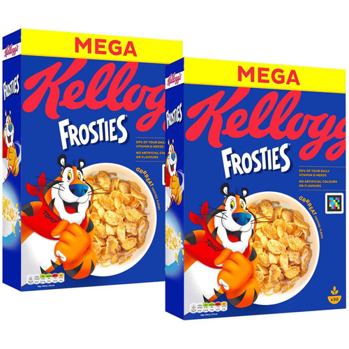 Kellogg's Frosties Breakfast Cereal Crunchy Frosted Corn Flake Tiger Pack 2x925g