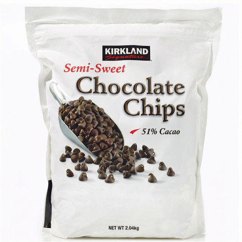 Kirkland Signature Semi-Sweet Chocolate Chips Bulk Baking Cacao Bag Pack 2.04kg