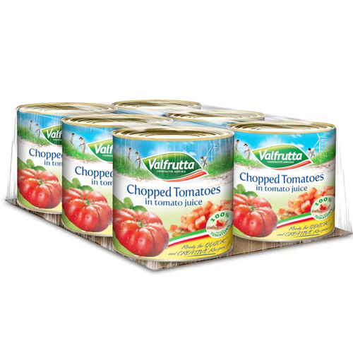 Valfrutta Chopped Tomatoe Tomato Juice Italian Big Catering Tin Can Pack 6x2.5kg