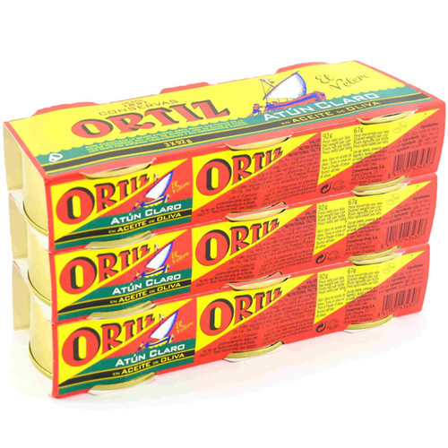Ortiz Yellowfin Tuna Fillets in Olive Oil Fish Food Tins Biscay Pack 3 x 3 x 92g