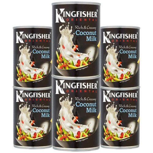 Kingfisher Oriental Coconut Milk Rich & Creamy Cans Cooking Tins Pack 6 x 400ml