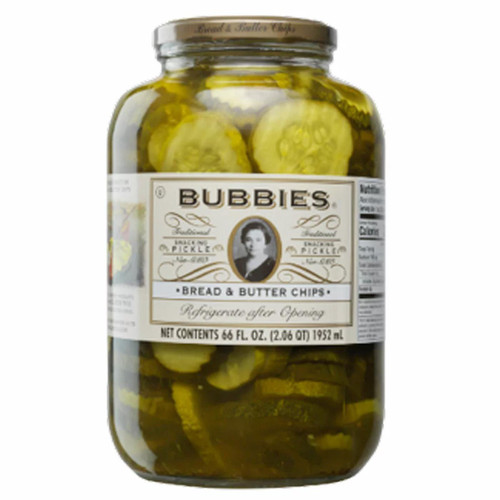 Bubbies Bread & Butter Traditional Snacking Cucumber Pickle Chips Jar Pack 1.95L