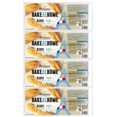 Menissez Demi Baguettes Soft Crumb Sandwich Tasty Bread 2Pcs Pack 4 Bags x 300g