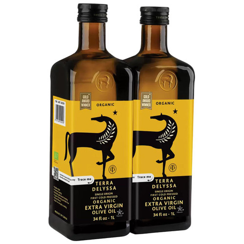 Terra Delyssa Organic Cold-pressed Extra Virgin Olive Oil Rich Bottle Pack 2x1L