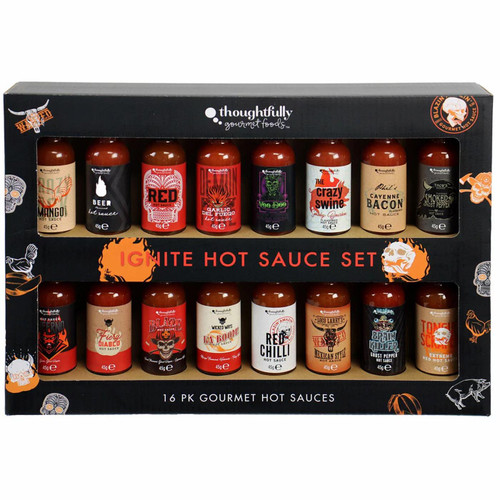 Ignite Hot Sauce Variety Selection Mix Flavours Spicy Set Assorted Pack 16 x 45g