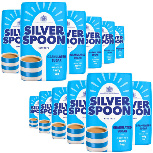 Silver Spoon Granulated Pure Cane Tea Coffee White Sugar British Bag Pack 14x1kg