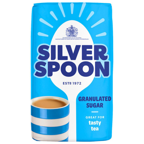 Silver Spoon Granulated Pure Cane Tea Coffee White Sugar UK British Bag Pack 1kg