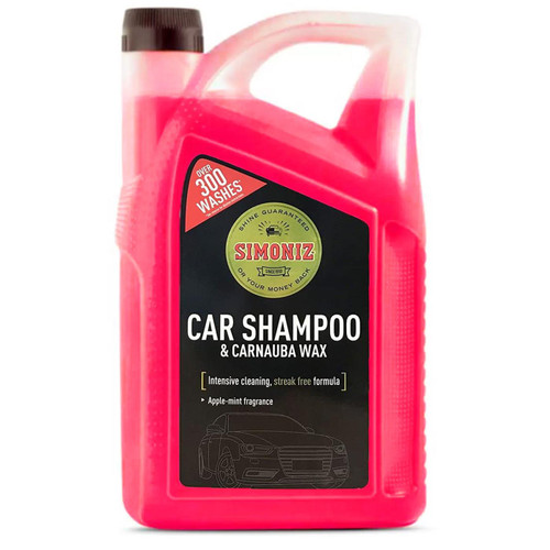 Simoniz Car Shampoo with Carnbuba Wax Intensive Cleaning Apple-mint Pack 5 Litre
