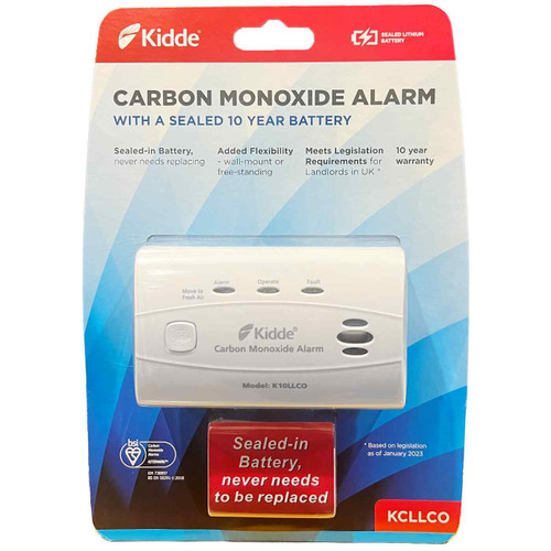 Carbon Monoxide Alarm with 10 Year Sealed Battery Powered 3 LEDs Sensor K10LLCO