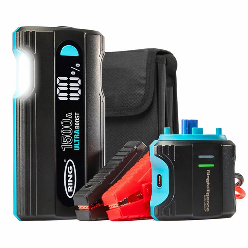 Ring Automotive Ultra Boost 1500A 12V Lithium Jump Starter USB Power Bank RJS030
