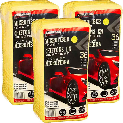 Kirkland Microfibre Ultra Plush Eurow Microfiber Car Cloth Pack of 3 x 36 Towels