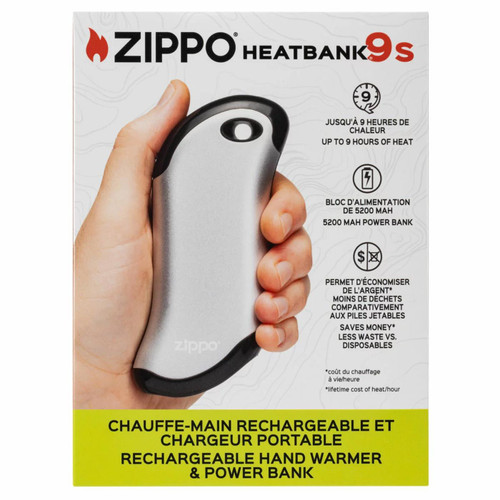 Zippo HeatBank 9s Rechargeable Hand Warmer 6 Heat Settings & Power Bank 5200 mAh