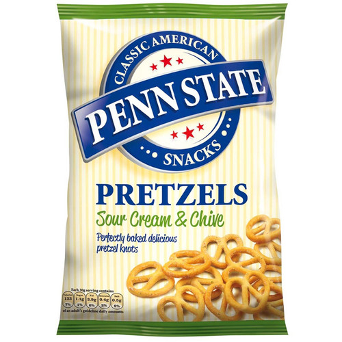 Penn State Sour Cream & Chive Baked Pretzels Knots American Pack Snacks 650g