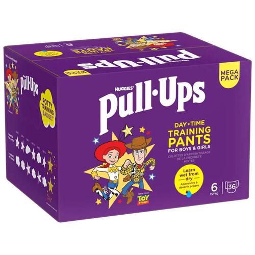 Huggies Pull-Ups Day Time Unisex Training Pants 15+kg Size 6 Mega Pack 36 Nappy