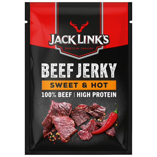 Jack Link's Sweet & Hot Beef Jerky Seasoned Dried Thin Protein Strips Pack 300g