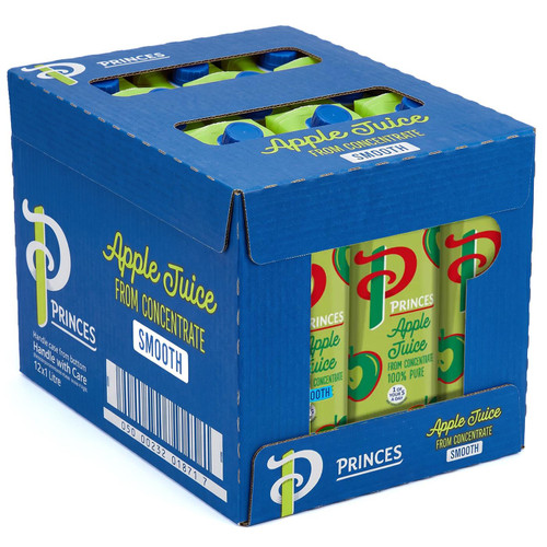 Princes Apple Juice From Concentrate Pure Juice Drink Carton Box Pack 12x 1Litre
