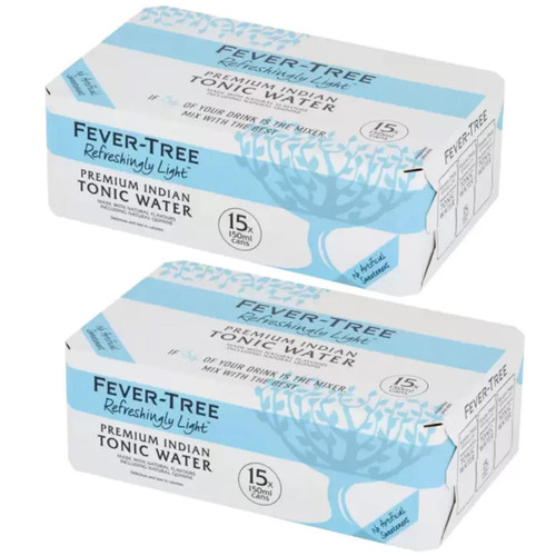 Fever-Tree Refreshingly Light Premium Indian Tonic Water Cans Pack 30 x 150ml