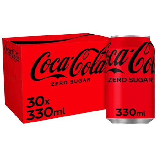 Coca-Cola Zero Sugar No Calories Sparkling Soft Drink Cans Party Pack 30 x 330ml