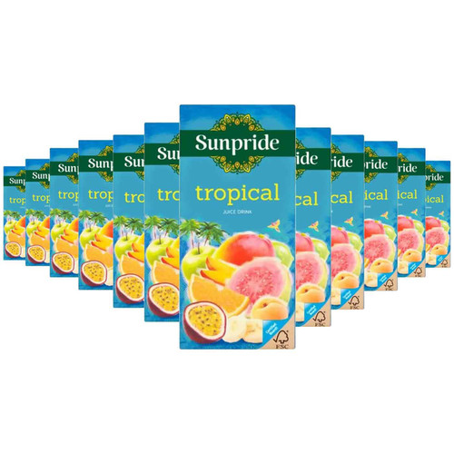 Sunpride Tropical Juice Drink Party Tropics Fruit Carton Box Pack 12 x 1 Litre