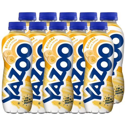 Yazoo Banana Milkshake Drink 2in1 UHT Naturally Calcium Protein Pack 10 x 400ml