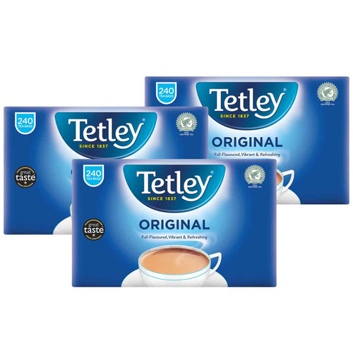 Tetley Original Rich Fresh Natural Drink Classic Black 720 Tea Bags Pack 3 x 240