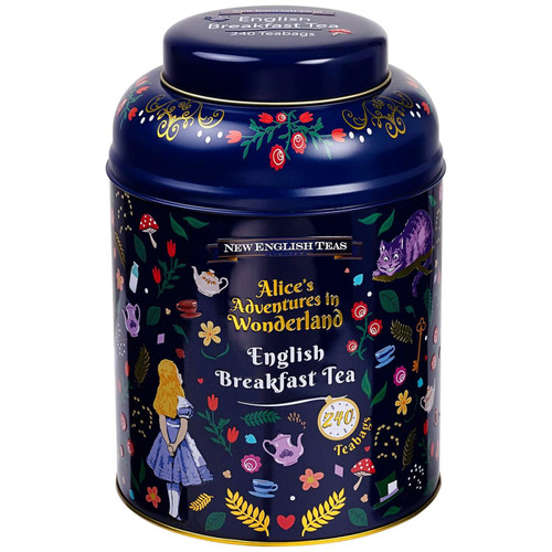 Alice in Wonderland New English Breakfast Ceylon Black Tea Bags Caddy Pack 240