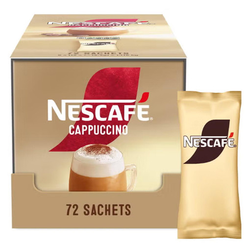Nescafe Cappuccino Coffee Instant Drink Add Water One Cup Sachets Pack 72x15.5g
