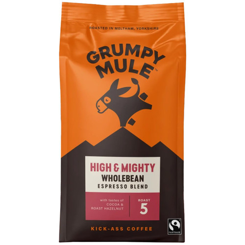 Grumpy Mule Dark Peak Blend Strong Intense Whole Coffee Beans Arabica Pack 1kg