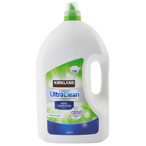 Kirkland Signature Ultra Clean Bio Laundry Detergent Odour 178 Washes Pack 5L
