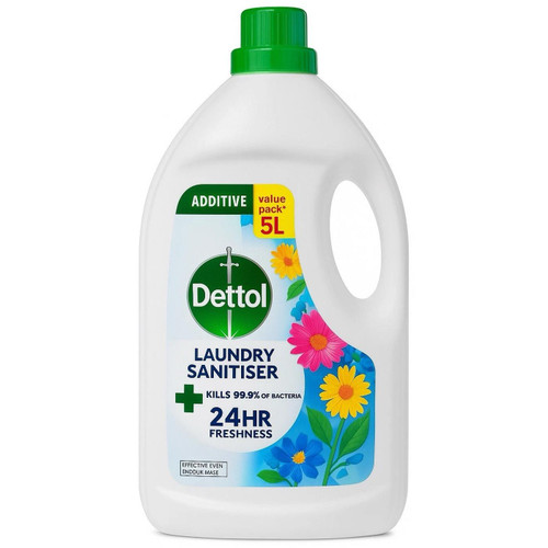 Dettol Laundry Sanitiser Spring Blossom Kill 99.9% Bactria Washing Scent Pack 5L