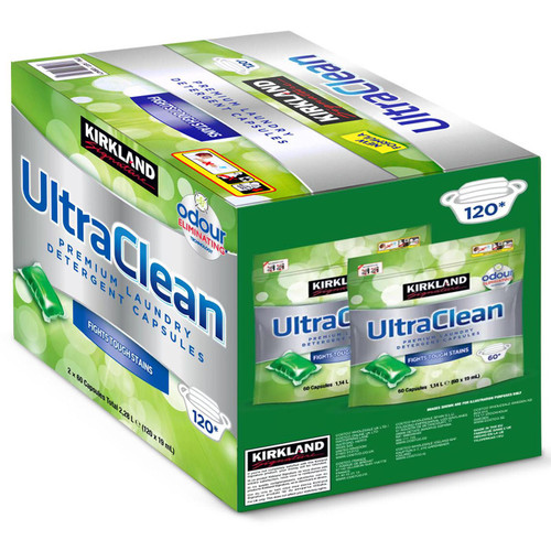 Kirkland Signature Ultra Clean Bio Detergent Laundry Odour Pod Pack 2x60Capsules