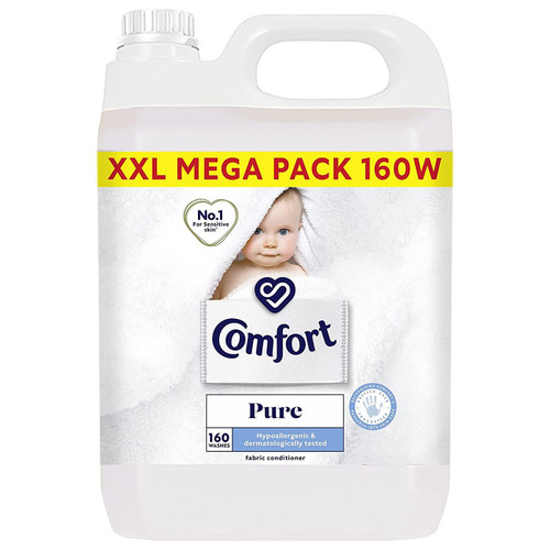 Comfort Pure Fabric Conditioner Laundry Soft Skin 160 Washes XXL Mega Pack 4.8L