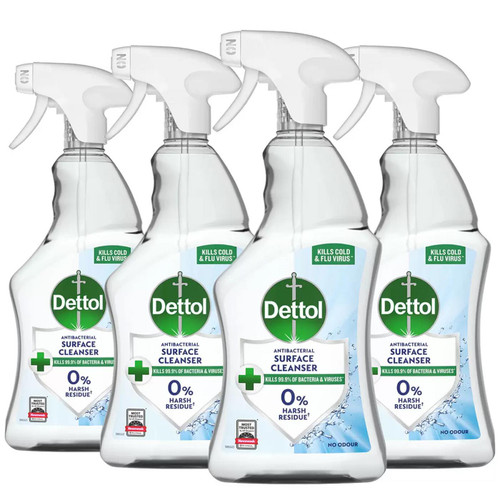 Dettol Antibacterial Surface Cleanser Anti Bacteral Trigger Spray Pack 4 x 750ml