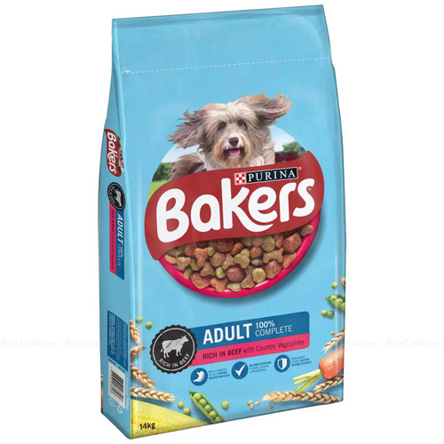 Bakers Adult Dry Dog Food Beef and Vegetables Rich Pet Full Complete Pack 14kg