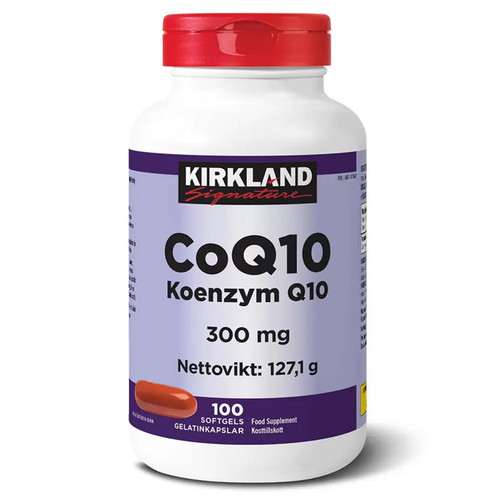 Kirkland Signature CoQ-10 300mg Coenzyme Vitamin E Food Supplement 100 Softgels