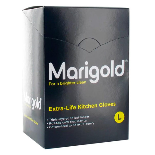 Marigold Extra Life Kitchen Layered Rubber Gloves Large Size - Pack of 6 Pairs