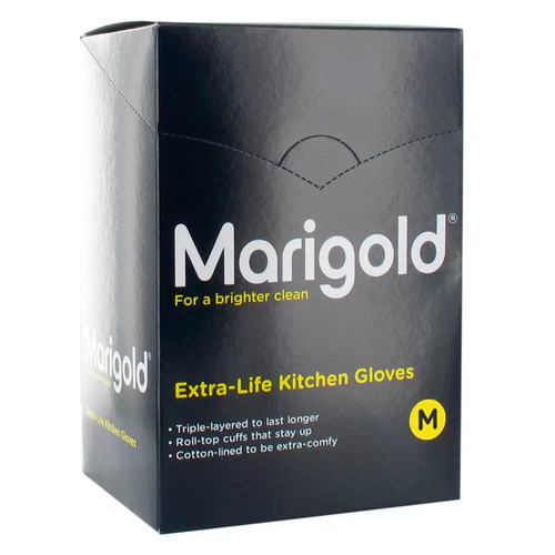 Marigold Extra Life Kitchen Layered Rubber Gloves Medium Size - Pack of 6 Pairs