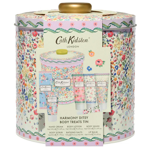 Cath Kidston Body Treats Cream Lotion Wash Scrub Lip Harmony Ditsy Tin Gift Set