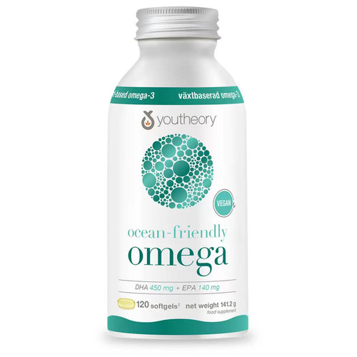Youtheory Ocean Friendly Omega-3 Algae Oil DHA 450mg EPA 140mg Health 120Tablets