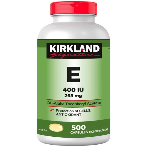 Kirkland Signature Vitamin E 268mg 400 IU DL-Alpha Tocopheryl Acetate 500Tablets