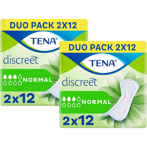 Tena Lady Discreet Normal Duo Set Breathable Triple Protect Secure Pack 2x24Pads